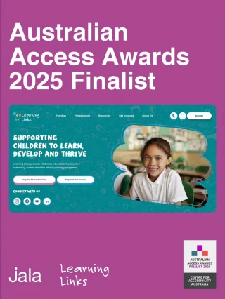 We couldn't be prouder to share that our long-term client, @learninglinksau, has been named a finalist in the 2025 Australian Access Awards! Run by The @centreforaccessibility, these awards recognise and honour outstanding achievements in digital accessibility. The team at Jala Design have worked with Learning Links for close to ten years, supporting their incredible mission to help children with learning difficulties reach their full potential. This nomination is a powerful recognition of their sustained dedication to digital accessibility and highlights the importance of creating websites that are inclusive and accessible for everyone. Learning Links is one of two finalist nominations Jala Design received in this year’s awards. Reach out to the team at Jala Design if you would like to learn more about how to make your website compliant. #Accessibility #InclusiveDesign #WebDesign #LearningLinks #AustralianAccessAwards